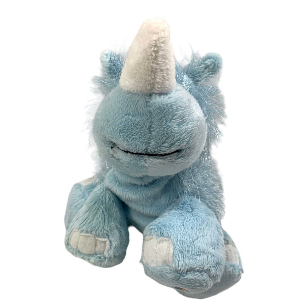 Ganz Webkinz Blue Rhino Long Hair Plush‎ Stuffed Animal Toy HM196 No Code